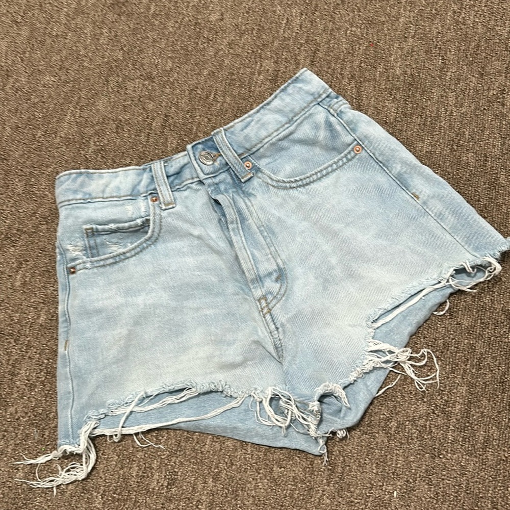 High rise cutoff short shorts